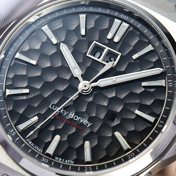 Hammer Dial Big Date Automatic Winding Black Chiming Watch