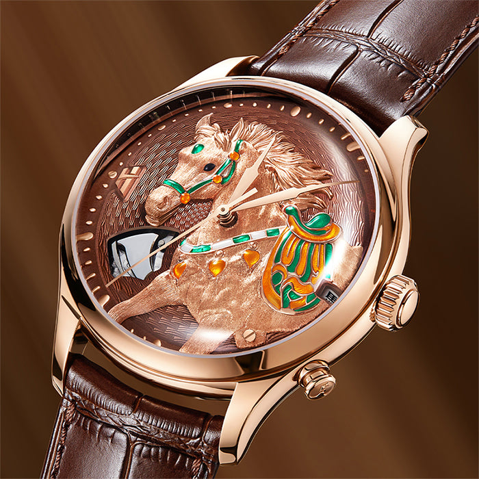 Craftmanship Series Rose Gold Titanium Chiming Horse Limited Edition Automatic Watch