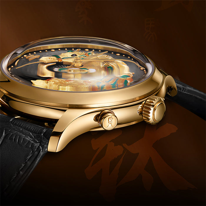Craftmanship Series Gold Titanium Chiming Horse Limited Edition Automatic Watch