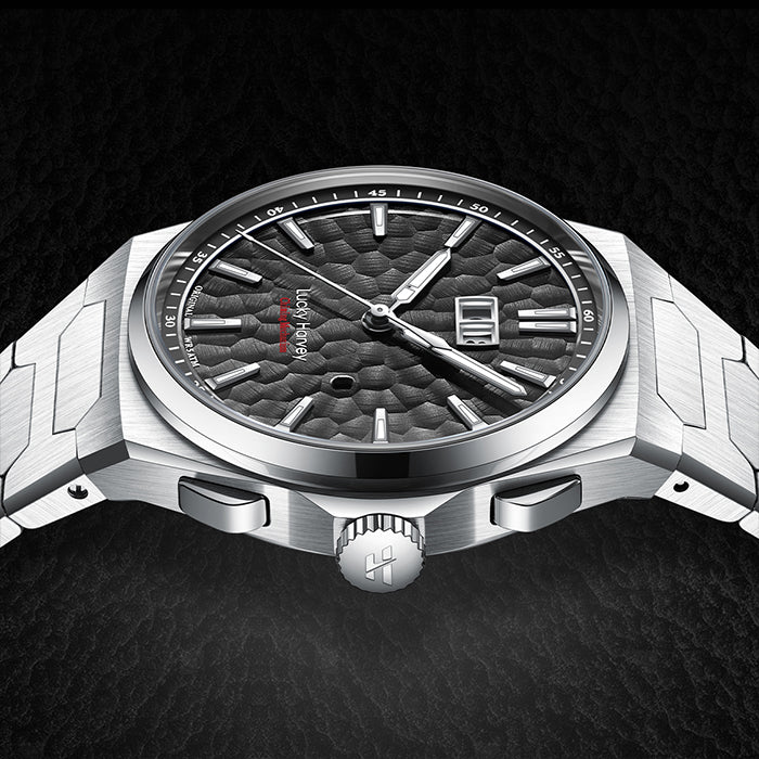 Hammer Dial Big Date Automatic Winding Black Chiming Watch