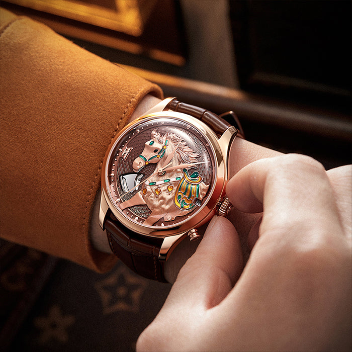 Craftmanship Series Rose Gold Titanium Chiming Horse Limited Edition Automatic Watch