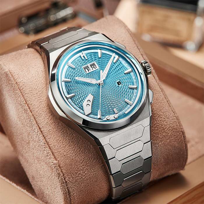 Sound Of Nature Guilloche Dial Ice Blue Titanium Chiming Limited Edition Automatic Watch