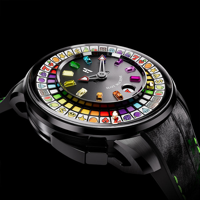Casino Series Black Slots Machine Limited Edition Automatic Watch