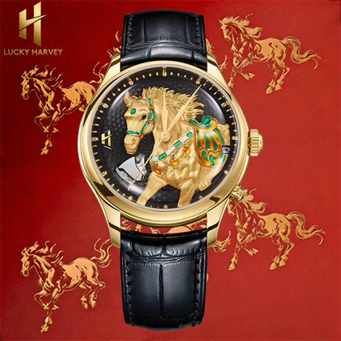Craftmanship Series Gold Titanium Chiming Horse Limited Edition Automatic Watch