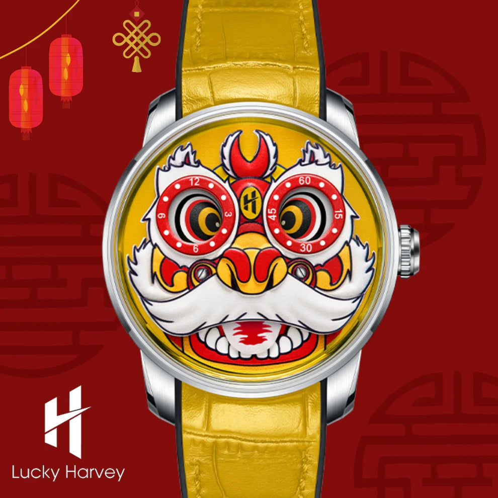 Fun Series Yellow Lion Dance Automatic Watch