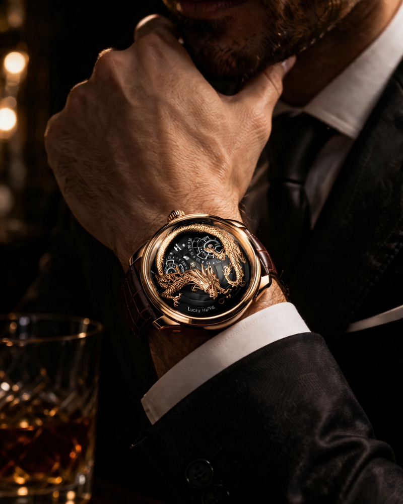 Craftsmanship Series Rose Gold Dragon Automatic Watch
