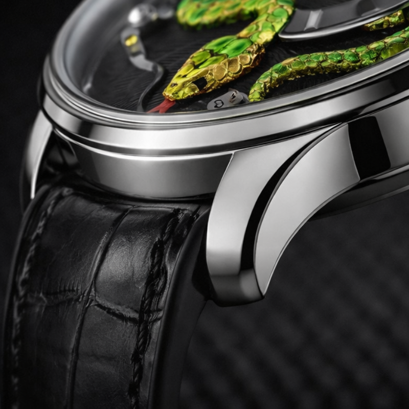 Craftmanship Series Silver Enamel Chiming Snake Limited Edition Automatic Watch