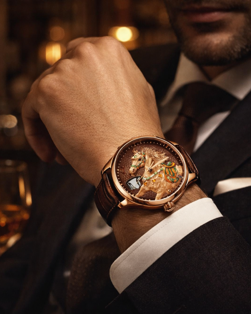 Craftmanship Series Rose Gold Titanium Chiming Horse Limited Edition Automatic Watch