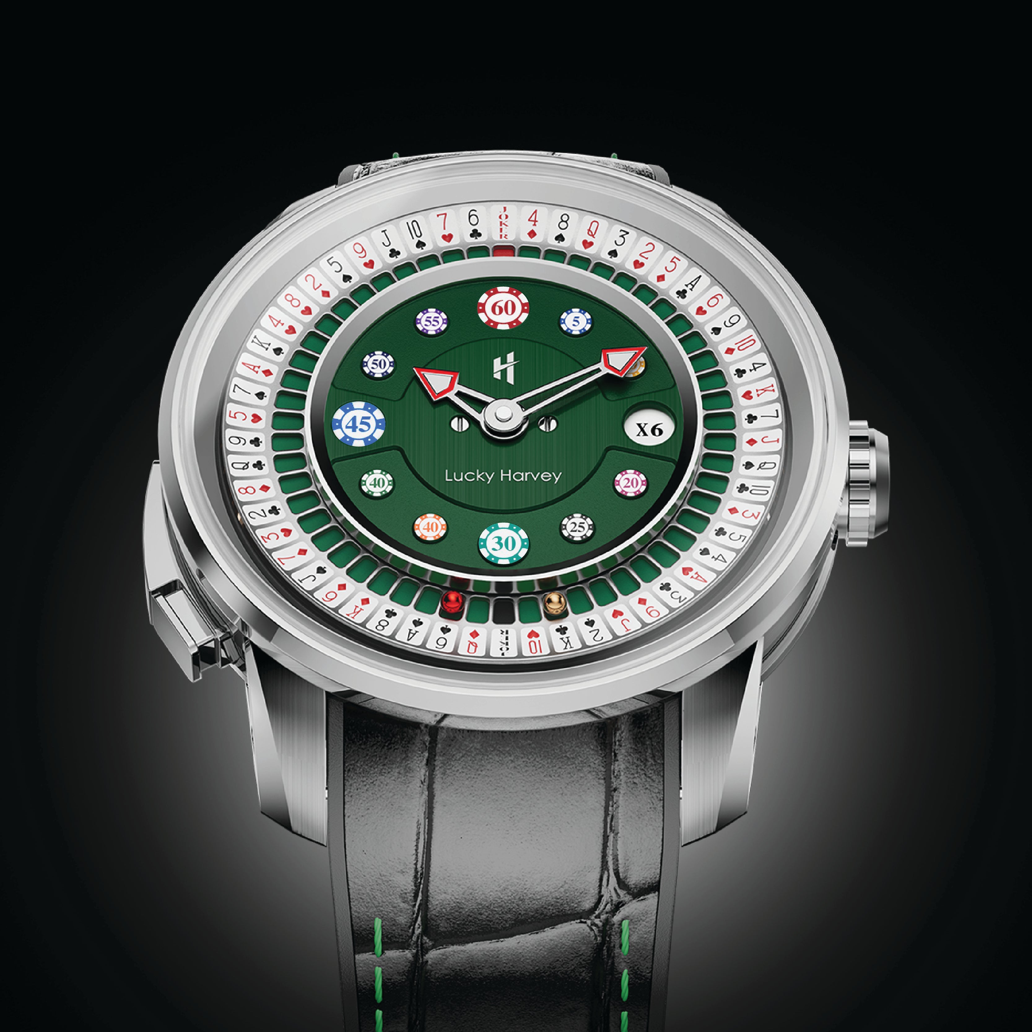 Casino Series Silver Poker Roulette Automatic Watch