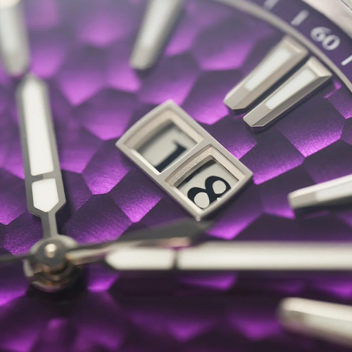 Hammer Dial Big Date Automatic Winding Purple Chiming Watch