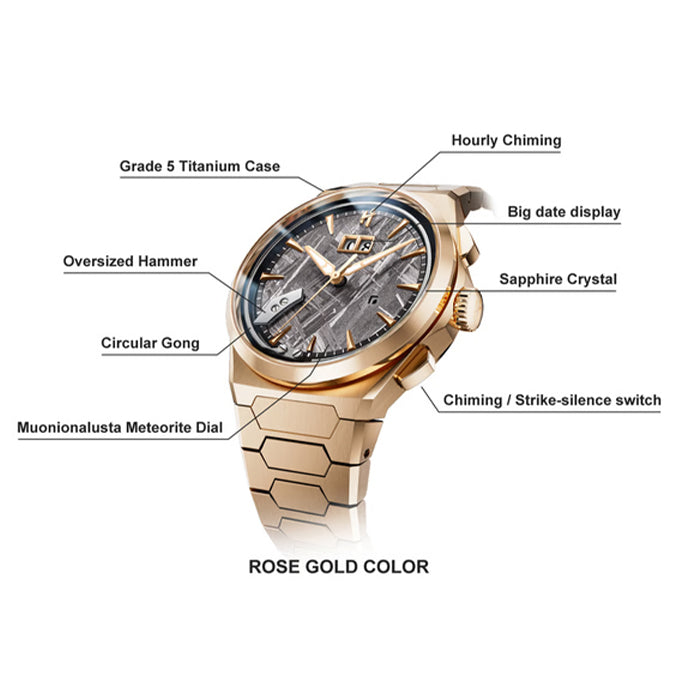 Sound Of Nature Muonionalusta Meteorite Dial Rose Gold Titanium Chiming Limited Edition Automatic Watch
