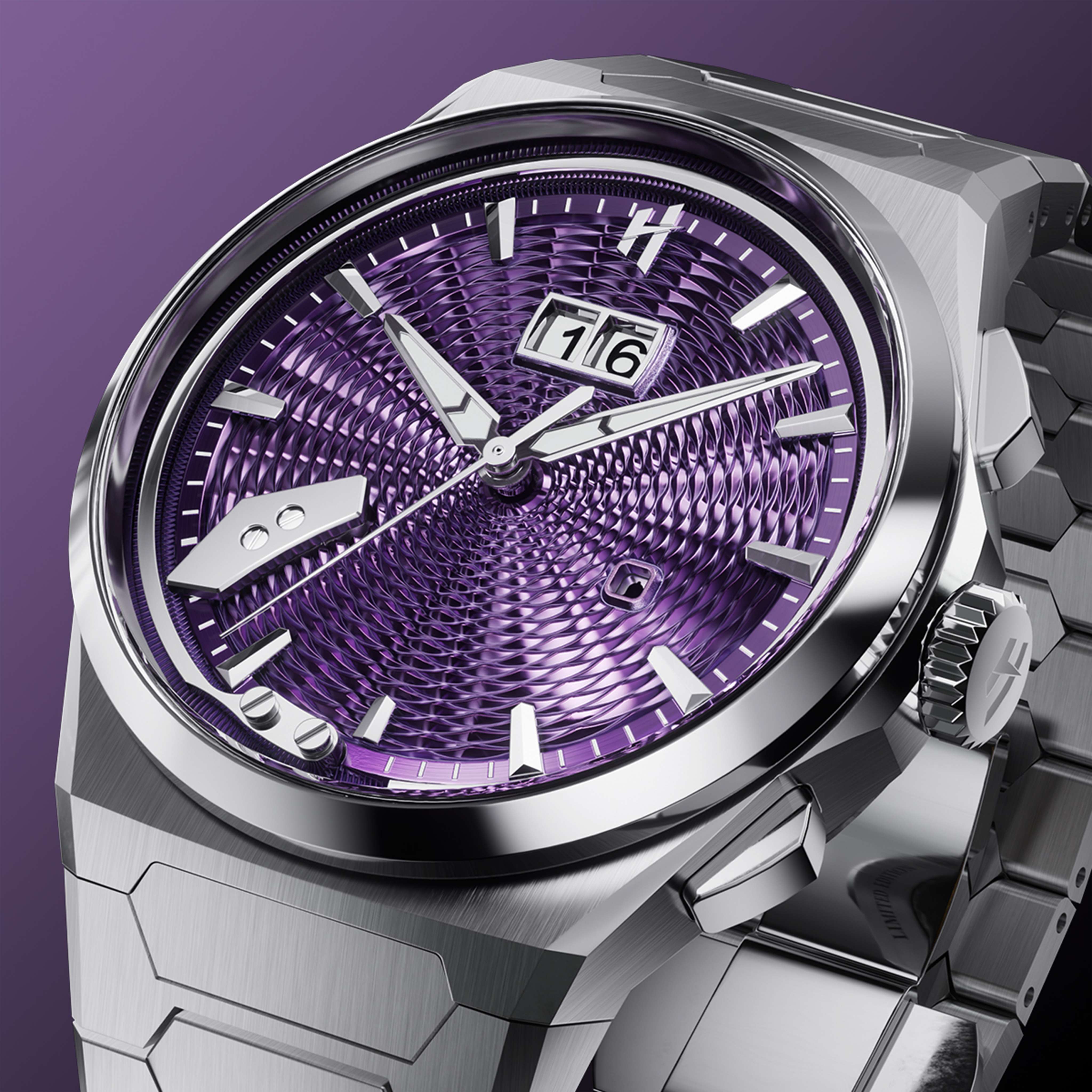 Sound Of Nature Guilloche Dial Purple Titanium Chiming Limited Edition Automatic Watch