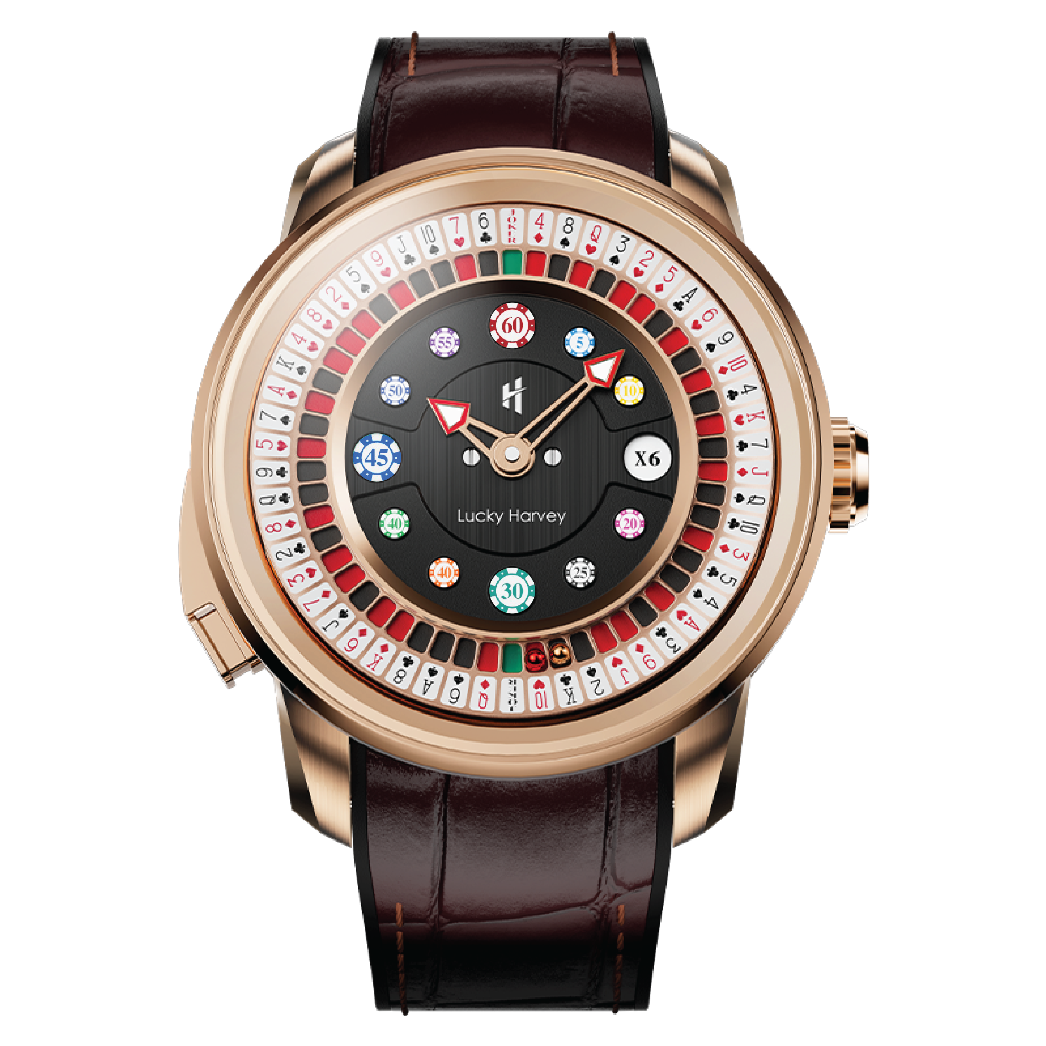 Casino Series Rose Gold Poker Roulette Automatic Watch