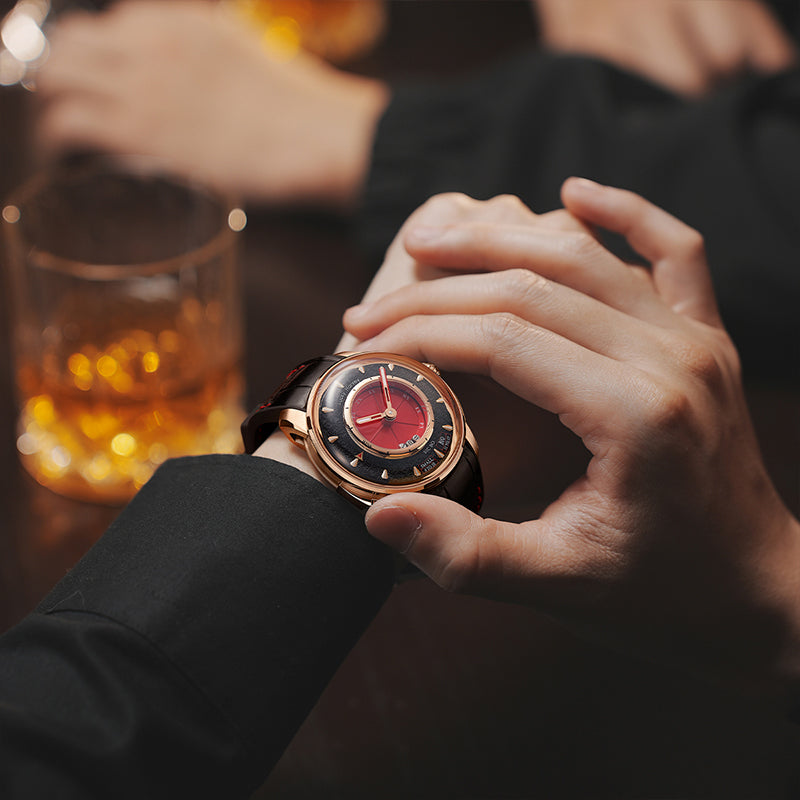 Casino Series Red Rose Gold Sic Bo Automatic Watch