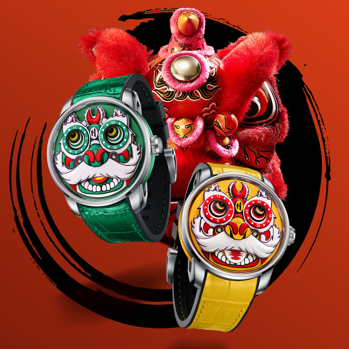 Fun Series Yellow Lion Dance Automatic Watch