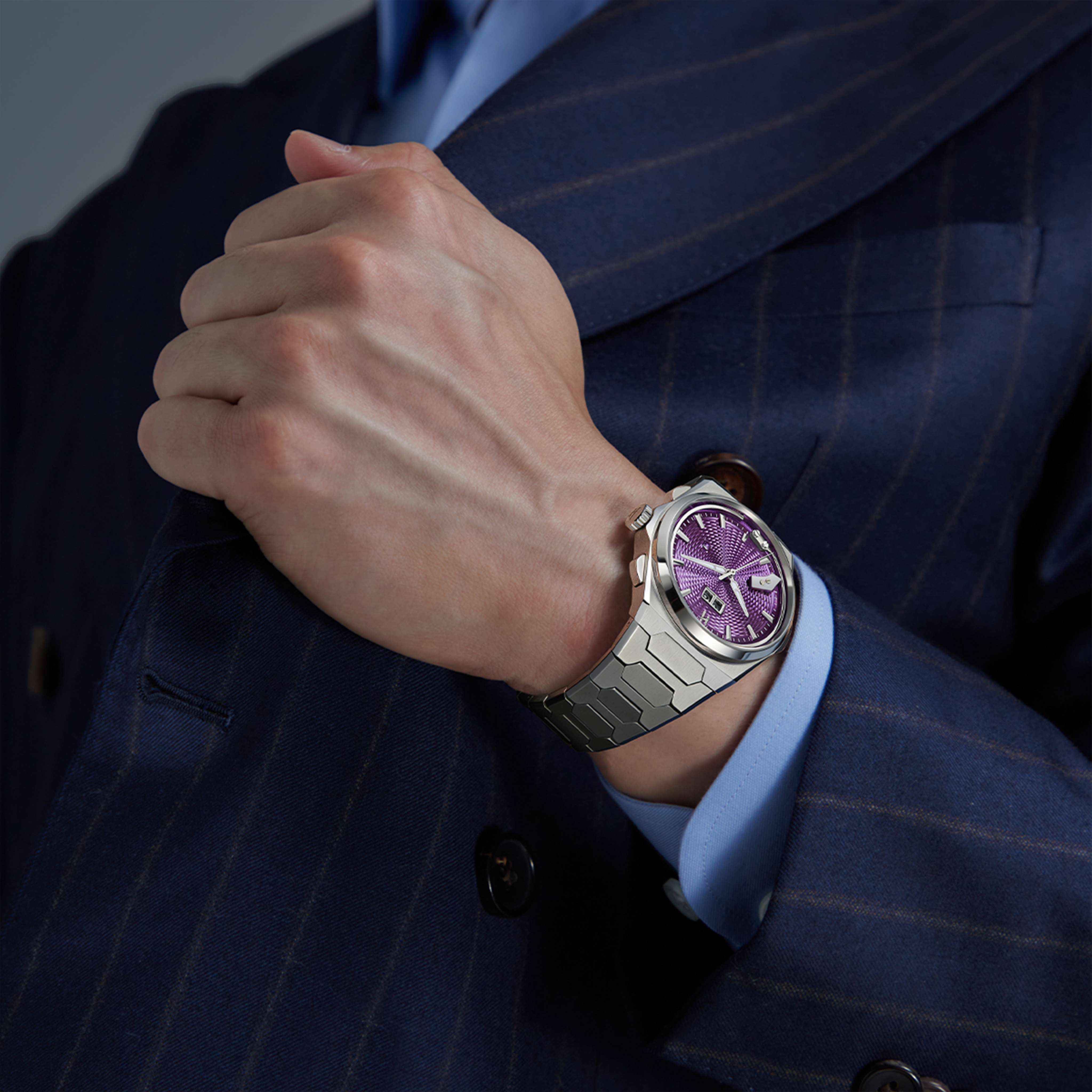 Sound Of Nature Guilloche Dial Purple Titanium Chiming Limited Edition Automatic Watch