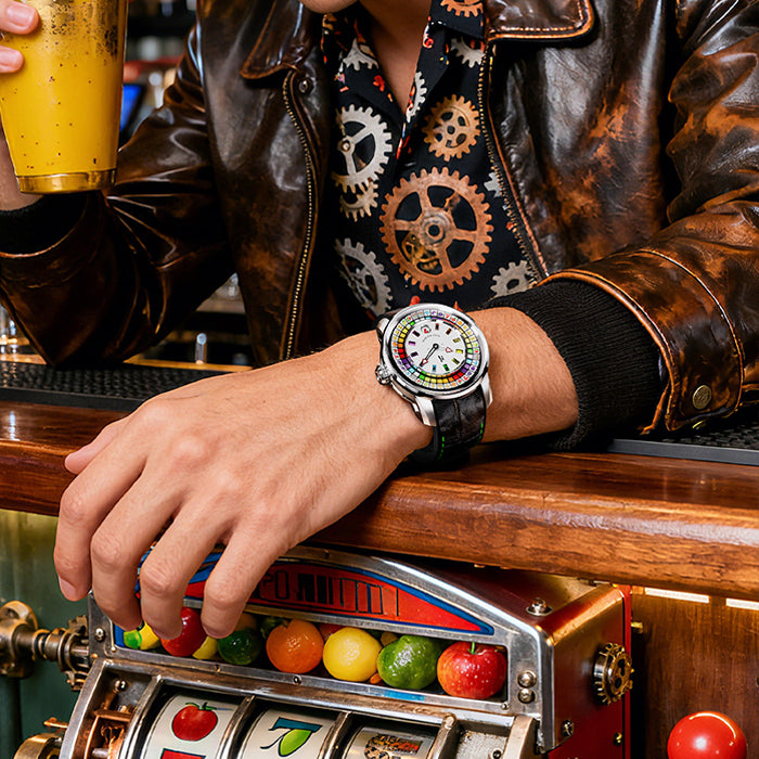 Casino Series Black Slots Machine Limited Edition Automatic Watch