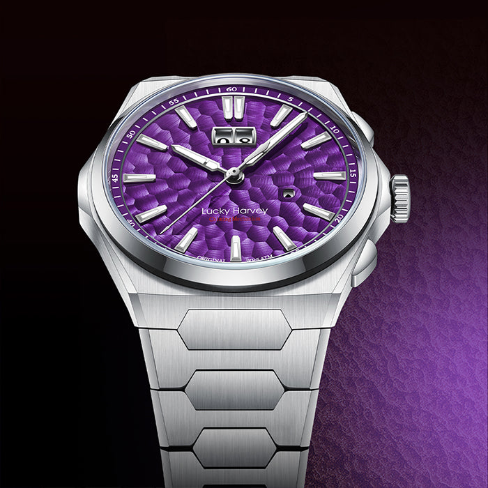 Hammer Dial Big Date Automatic Winding Purple Chiming Watch