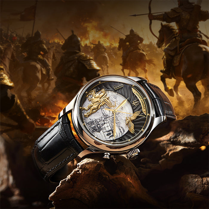 Dynasty Series Silver Titanium Chiming Genghis Khan Limited Edition Automatic Watch