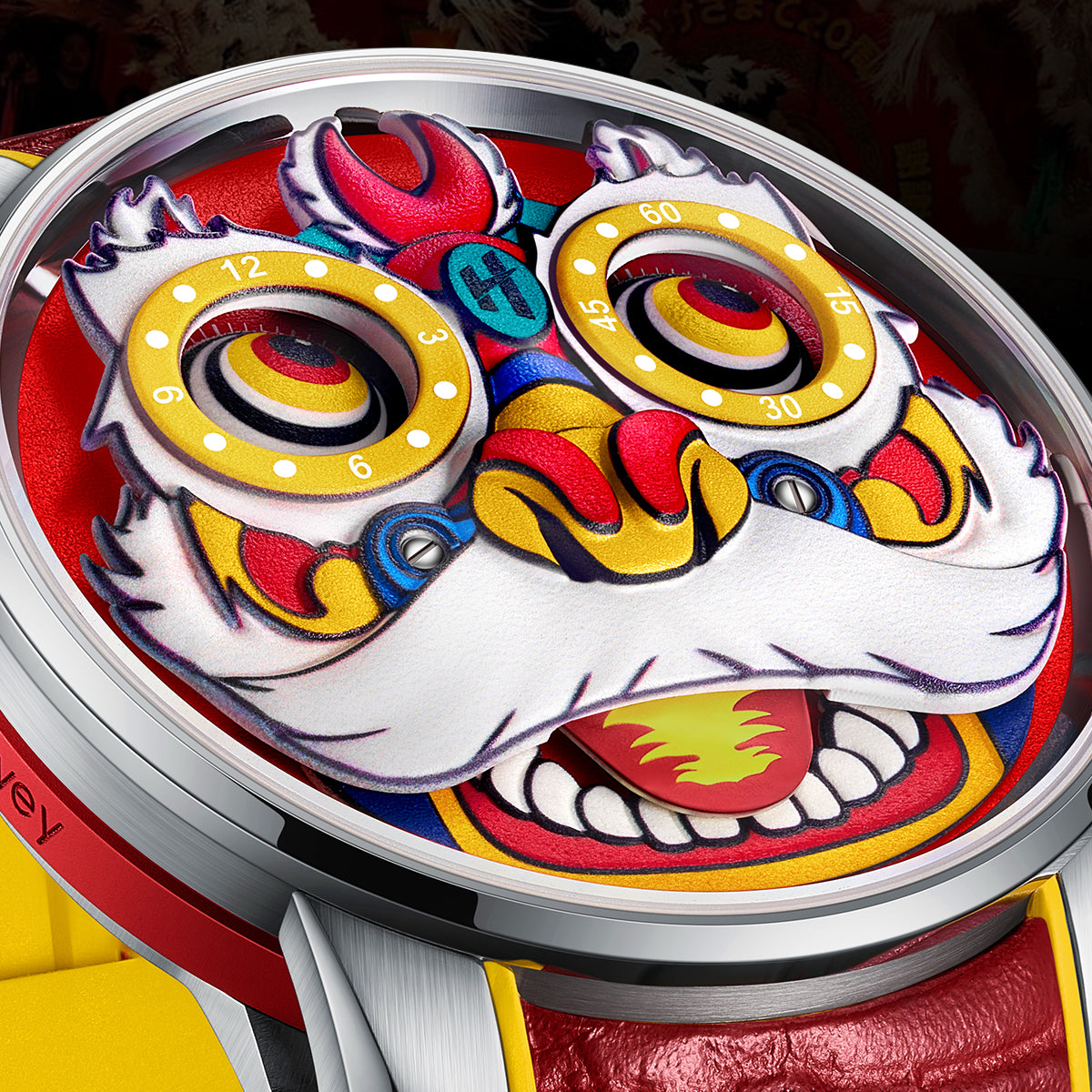 Fun Series Yellow Lion Dance Automatic Watch