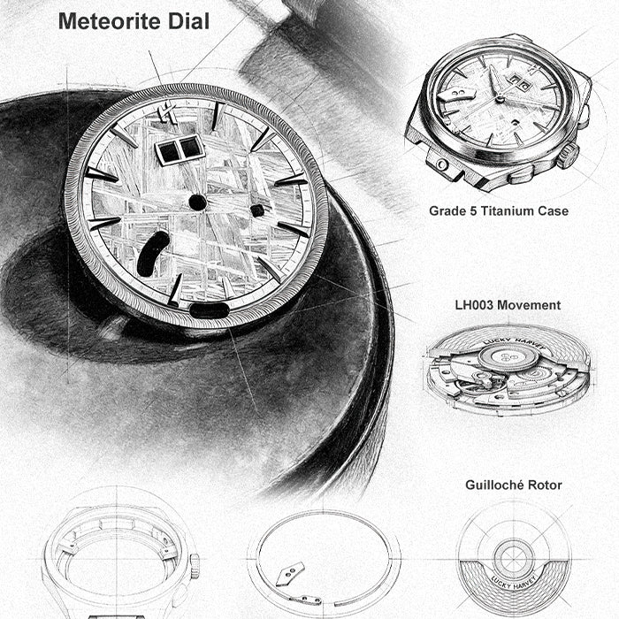 Sound Of Nature Muonionalusta Meteorite Dial Silver Titanium Chiming Limited Edition Automatic Watch