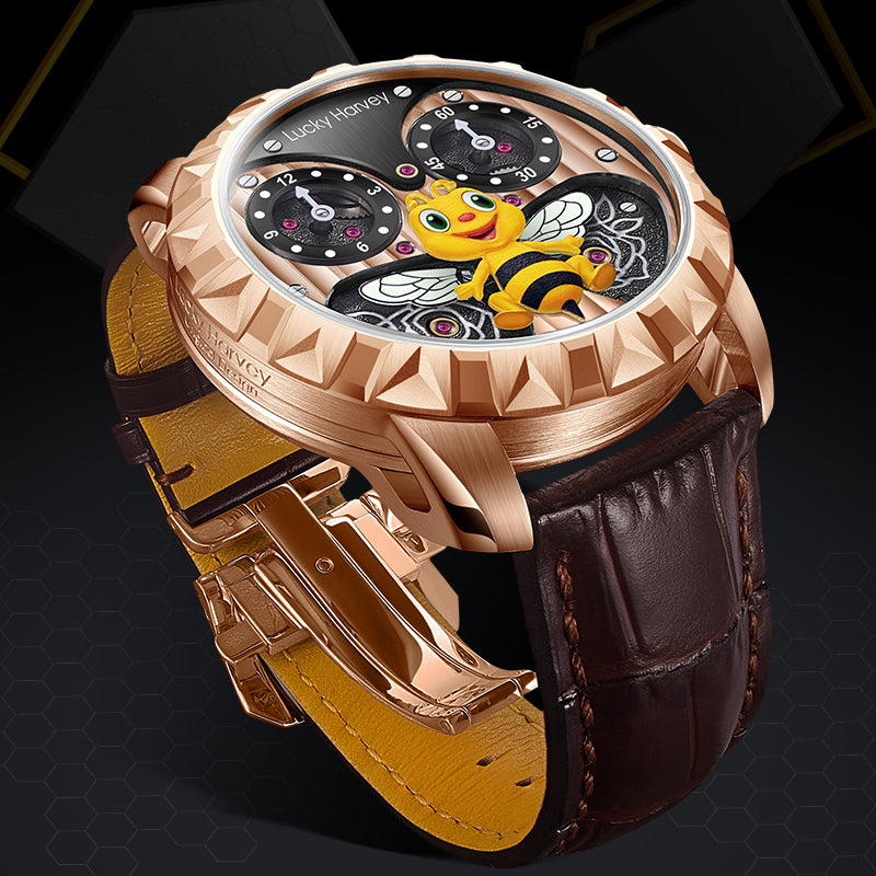 Fun Series Rose Gold Honey Bee Automatic Watch