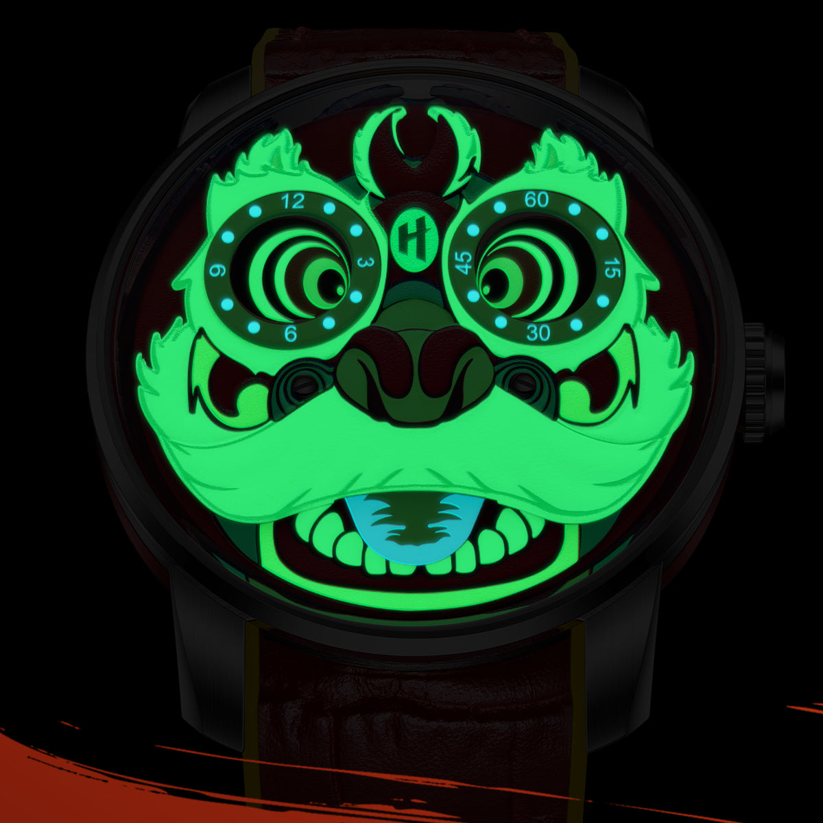 Fun Series Yellow Lion Dance Automatic Watch