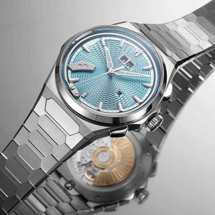 Sound Of Nature Guilloche Dial Ice Blue Titanium Chiming Limited Edition Automatic Watch
