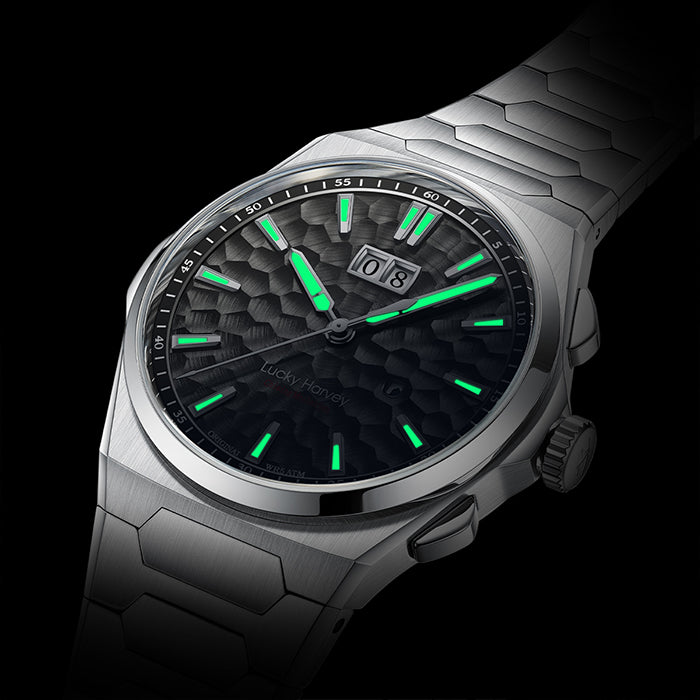 Hammer Dial Big Date Automatic Winding Black Chiming Watch