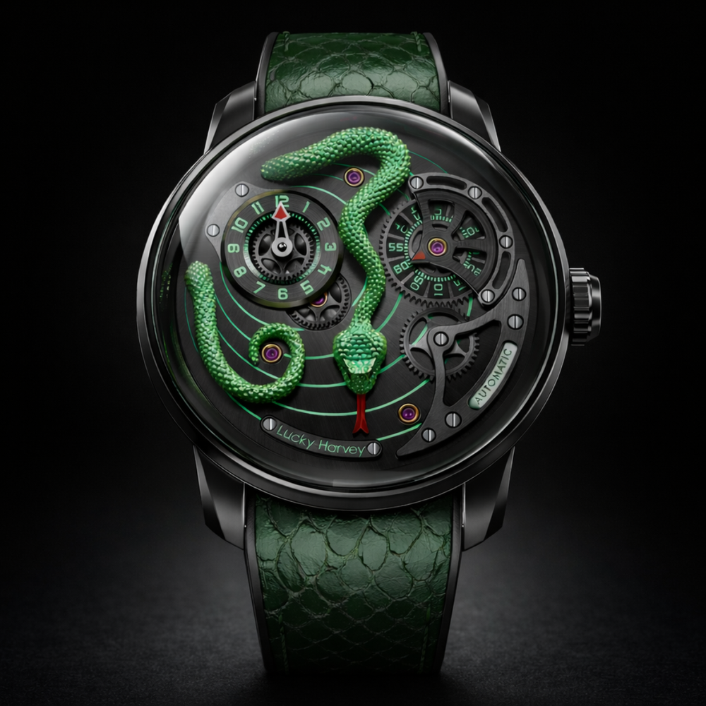 Lucky Harvey Green Snake Automatic Watch