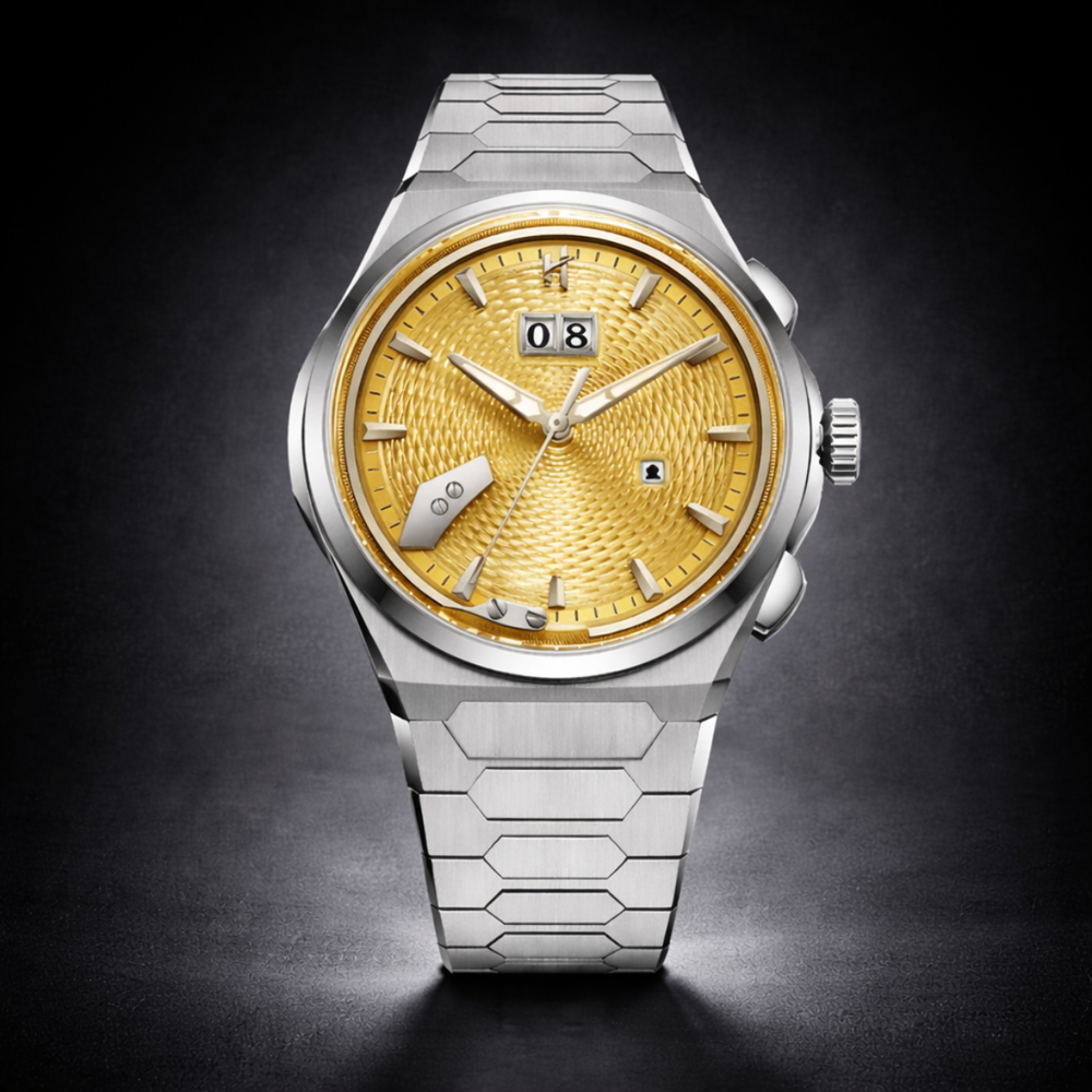 Lucky Harvey Yellow Guilloché Chiming Watch