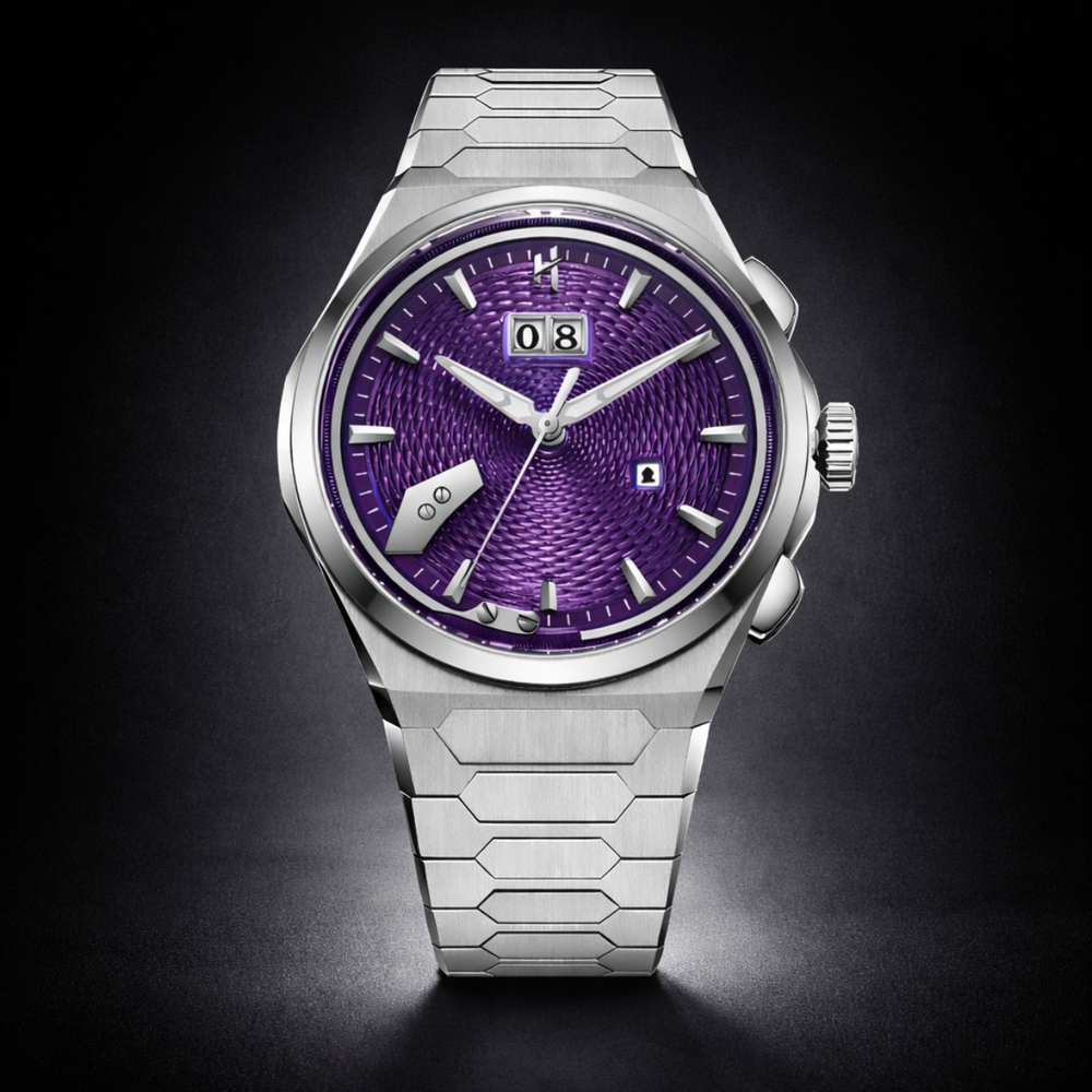 Lucky Harvey Purple Guilloché Chiming Watch