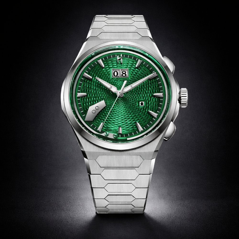 Lucky Harvey Green Guilloché Chiming Watch