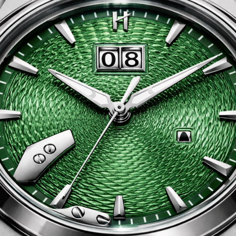 Green Guilloché Dial Close-up