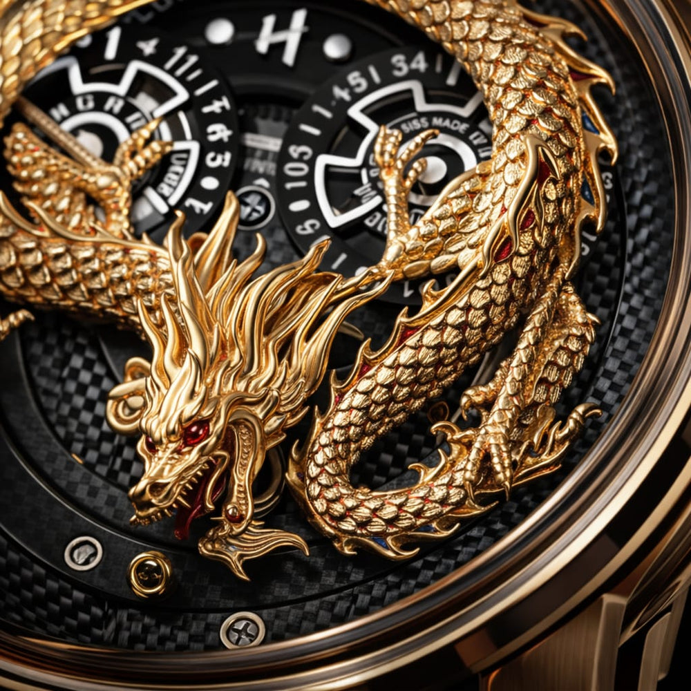 3D Dragon Sculpture on Dial