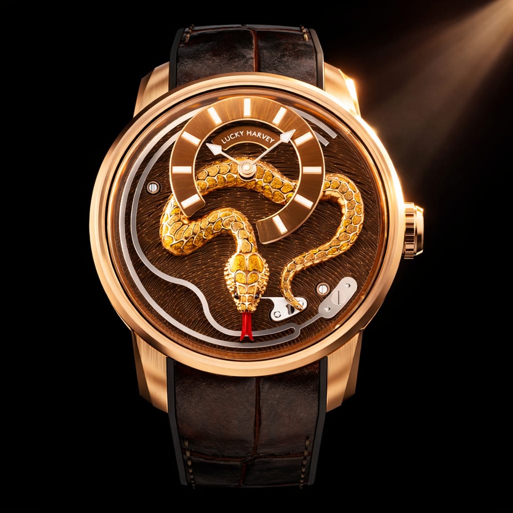 Craftmanship Series Rose Gold Enamel Chiming Snake Limited Edition Automatic Watch