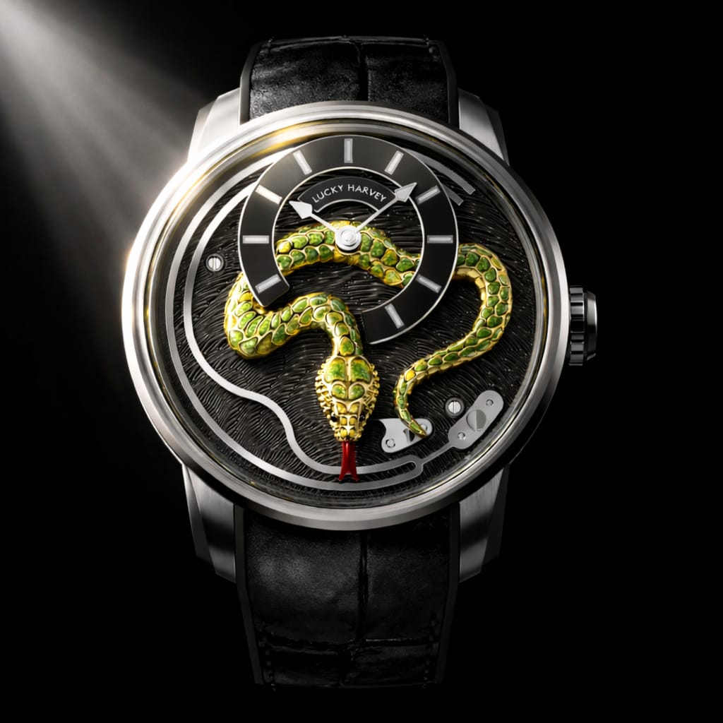 Craftmanship Series Silver Enamel Chiming Snake Limited Edition Automatic Watch